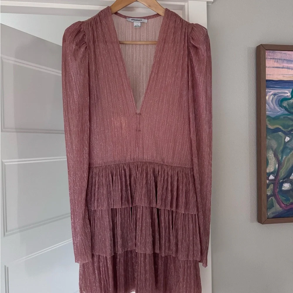 Sabina Musayev Pink Tier Mini cocktail Dress - Picture 2 of 5